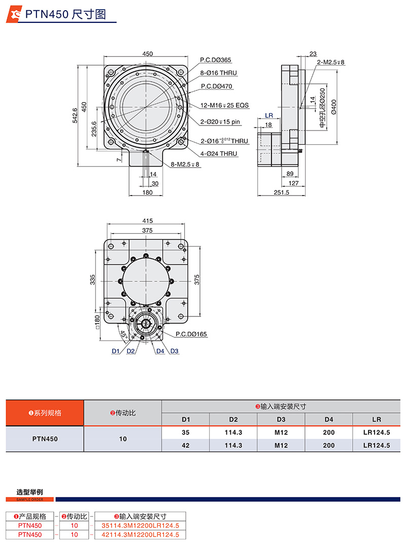 450中空減速機