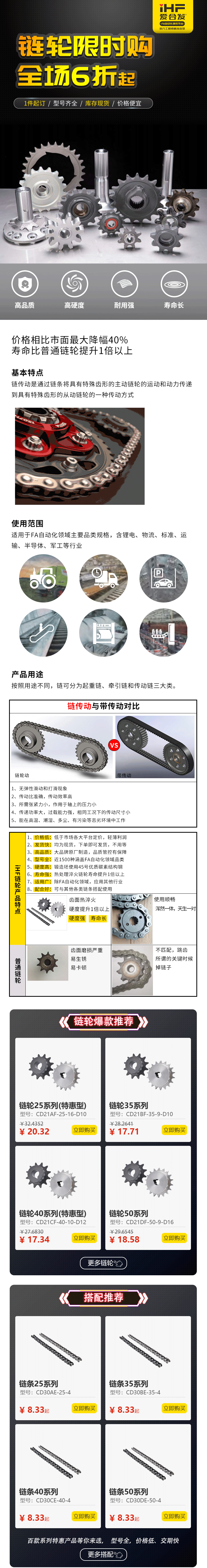 特惠現貨：鏈輪鏈條（tiáo），成套搭配省錢耐用！